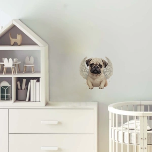 Kanatlı Pug Yavrusu Duvar Stickerı