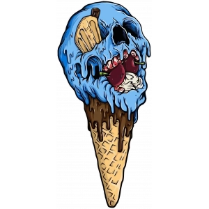 kurukafa dondurma sticker 10x10 cmRenkli Sticker