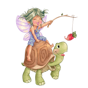 Kaplumbağa Üstündeki Peri Kız