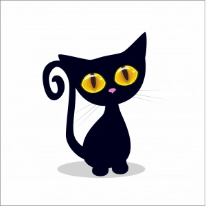 Kara Kedi Duvar Sticker