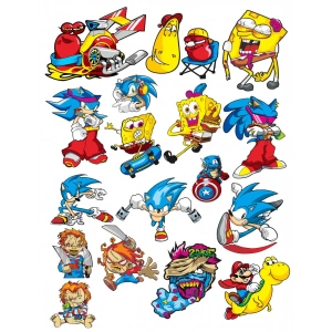 Karakterler Sticker Set 5 21 Parça Telefon, Tablet, Defter, Laptop Sticker