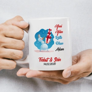 Kardanadam Temalı Sevgiliye Özel Yılbaşı Kupası