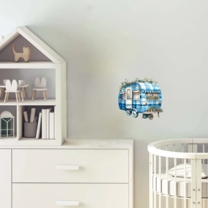 Kareli ve Karlı Karavan Duvar Stickerı