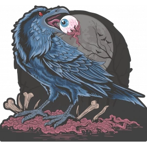 Karga ve Orman Sticker 10x10 cmRenkli Sticker