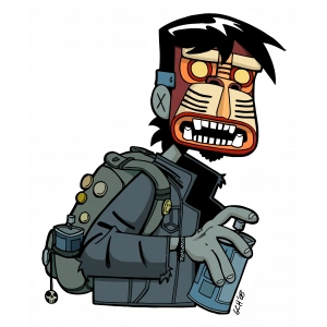 Zombie Sticer 10x10 cmRenkli Sticker