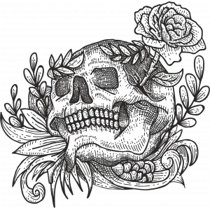 Güller iskelet Sticker 15x2 10x10 cmRenkli Sticker