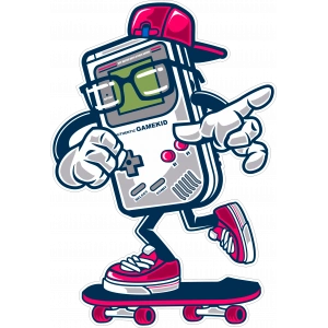 Kaykaycı Oyun Konsolu Sticker 10x10 cmRenkli Sticker