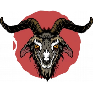 Keçi Şeytan Sticker 10x10 cmRenkli Sticker