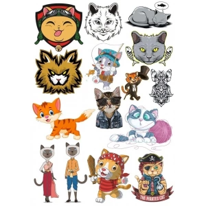 Kedi Sticker Set-9 15 Parça Telefon, Tablet, Defter, Laptop Sticker