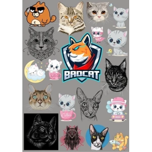 Kediler Sticker Set 14 Parça Telefon, Tablet, Defter, Laptop Sticker