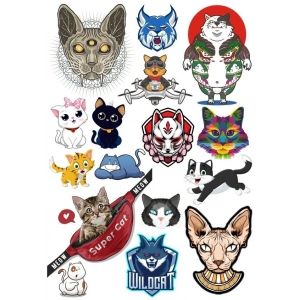 Kediler Sticker Set-6 13 Parça Telefon, Tablet, Defter, Laptop Sticker