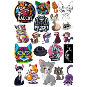 Kediler Sticker Set 6 16 Parça Telefon, Tablet, Defter, Laptop Sticker