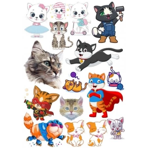 Kediler Sticker Set-8 19 Parça Telefon, Tablet, Defter, Laptop Sticker