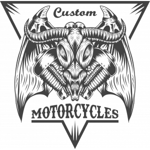 Custom Motorcycle Kanatlı Sticker 10x10 cmRenkli Sticker