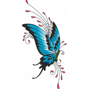 Kelebek Sticker 10x10 cmRenkli Sticker