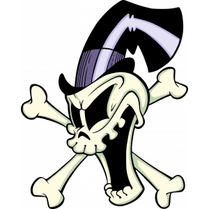 Kemik ve Kurukafa Sticker 10x10 cmRenkli Sticker