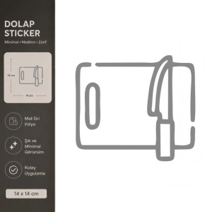 Kesme Tahatası Mat Gri Dekoratif Folyo Sticker 14x14 cm