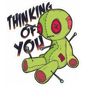 Thinking Of You Sticker 10x10 cmRenkli Sticker
