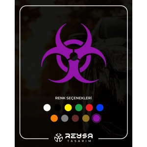 Kimyasal Amblemi Araba Sticker 17x17 Cm Mor