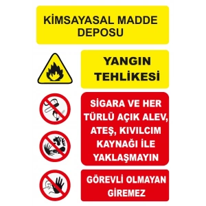 Kimyasal Madde Deposu Sticker 20X28 Cm