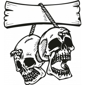 Asılmoş Kurukafalar Sticker 10x10 cmRenkli Sticker