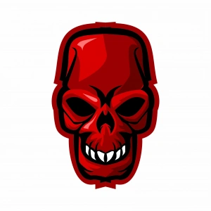 Kırmızı iskelet Sticker 10x10 cmRenkli Sticker