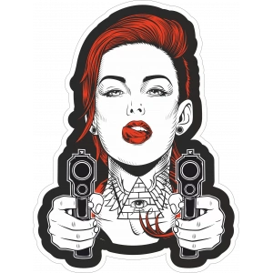 Kırmızı Kadın Sticker 10x10 cmRenkli Sticker