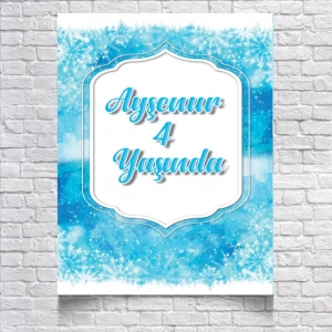 Kış Temalı Doğum Günü Afişi 100X150 cm
