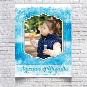 Kış Temalı Doğum Günü Afişi 50X70 cm