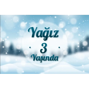 kış temalı doğumgünü afişi 70X100 cm