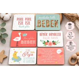 Kişiye Özel Bebek Temalı MDF Dekoratif Plaket – 7×10 cm