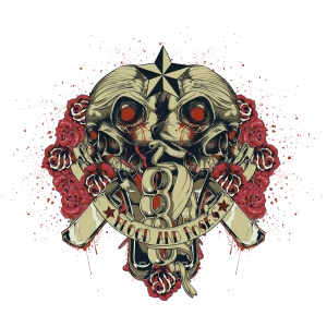 Blood And Roses Sticker 10x10 cmRenkli Sticker