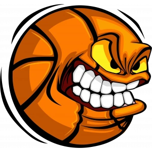 Kızgın Basket Topu Sticker 10x10 cmRenkli Sticker