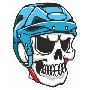 Kask Giymiş iskelet Sticker 10x10 cmRenkli Sticker