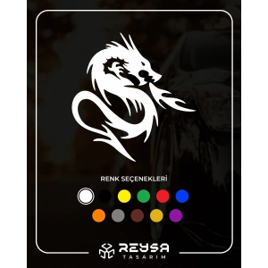 Kızgın Ejderha Araba Sticker 17x17 Cm Beyaz