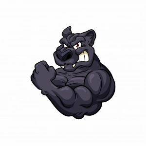 Kızgın Kaslı Panter Sticker 10x10 cmRenkli Sticker