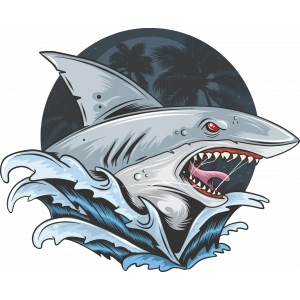 Kızgın Köpekbalığı Sticker 10x10 cmRenkli Sticker