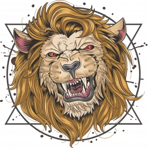 Kızgın Aslan Sticker 10x10 cmRenkli Sticker