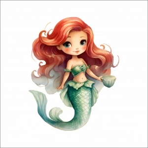 Kızıl Saçlı Denizkızı Duvar Stickerı