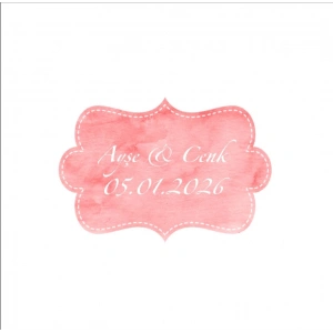 Klasik Desenli Dikey Dikdörtgen Mühür Kına Nişan Düğün 3x3 cm özel etiket / 50 adet sticker
