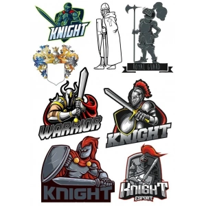 Knight Şövalye Sticker Set-1 8 Parça Telefon, Tablet, Defter, Laptop Sticker