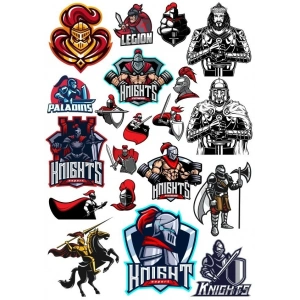 Knight Şövalye Sticker Set-10 25 Parça Telefon, Tablet, Defter, Laptop Sticker