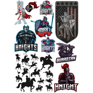Knight Şövalye Sticker Set-2 15 Parça Telefon, Tablet, Defter, Laptop Sticker
