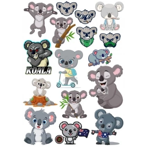 Koala Sticker Set-1 17 Parça Telefon, Tablet, Defter, Laptop Sticker