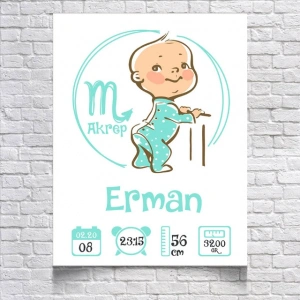 Akrep Burcu ve Bebek Temalı Yaş Panosu