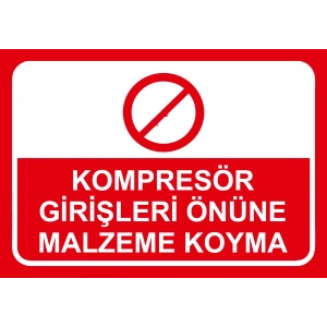 Kompresör Girişleri Önüne Malzeme Koyma Sticker 20X28 Cm