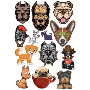 Köpekler Sticker Set-6 13 Parça Telefon, Tablet, Defter, Laptop Sticker