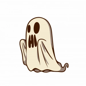 Korkunç Hayalet Sticker 10x10 cmRenkli Sticker
