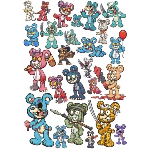 Korkunç Hayvanlar Sticker Set 2 20 Parça Telefon, Tablet, Defter, Laptop Sticker