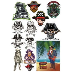 Korsan Kuru Kafa Sticker Set-2 15 Parça Telefon, Tablet, Defter, Laptop Sticker